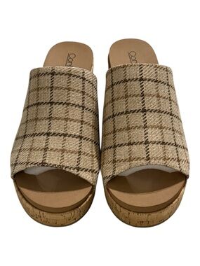 Corkys Women’s Plaid Cork Platform Slide Sandals Size 10 NWOB
